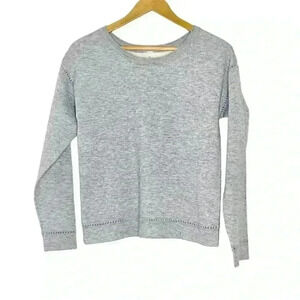 We are sundays gray criss cross back knit trim sweatshirt small